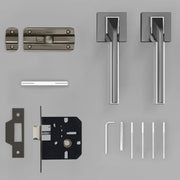 Plantex Zink Alloy & Brass Heavy Duty Door Lock Bathroom Door Lock/Mortise Keyless Handle Set For Home/Bathroom/Baby Latch (Satin Black Matt), Pull Handle