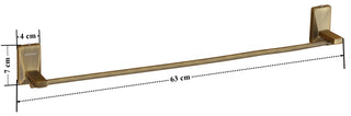 Plantex 304 Grade Stainless Steel Single Towel Rod/Towel Hanger for Bathroom/Hand Towel Holder/Bathroom Accessories - Crystal (Brass Antique)