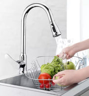 Plantex Pull-Down Kitchen Sink Tap/Pure Brass Sink Tap for Kitchen Basin with 360Ã¢ÂÂ° Swivel Spout/Kitchen Sink Faucet- (Chrome)