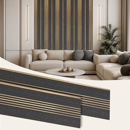Plantex Louvers Panel for Wall/8 Feet Wall Panels/3D Charcoal Panel for Interior Walls Décor - Pack of 5 Covers - 40 Sq. Ft, Size-1 Feet x 8 Feet (YD-1209)