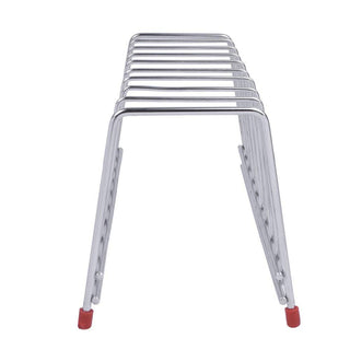 Plantex Stainless Steel Square Plate Rack/Dish Rack/Thali Stand/Dish Organizer Stand/Plate Fixer/Plate Holder (Chrome)