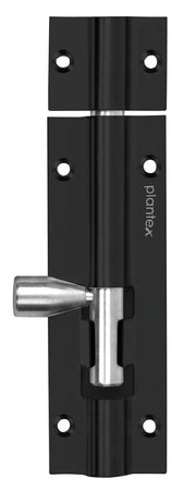 Plantex Stainless Steel 4 inch Tower Bolt/Tower Bolt for Home,Offices Doors and Windows/Tower Bolt for Main Door/Door Latch/Kundi/Chitakini/Door Latch for Windows (Black Finish, Pack of 6)