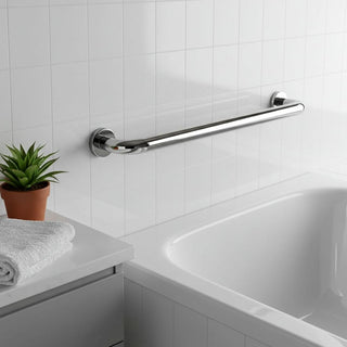 Plantex 24 Inch Handle for Bathroom Support/Anti-Slip Shower Grab Bar - Stainless Steel Bathroom Handrail (Chrome)