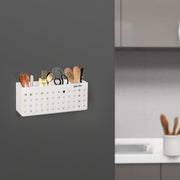 Plantex Magnetic Refrigerator Shelf/Self-Adhesive Storage Organiser for Kitchen/Magnetic Shelf for Fridge/Spice Rack for Kitchen (White)