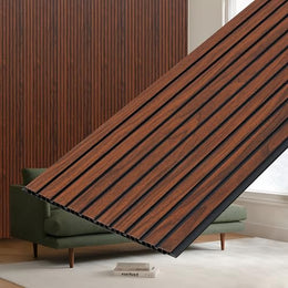 Plantex PVC Wall Panel/Louvers Panel for Wall/3d Wall Panel for Interior Walls Décor/Eco-Friendly Fluted Panel for Wall - Pack of 5 (Teak Brown-12 Inch x 10 Ft)