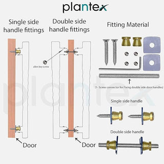 Plantex 14 Inch Main Door Handle for Wooden Doors - Pull-Push Handle Accessory - Pack of 1 (Black)