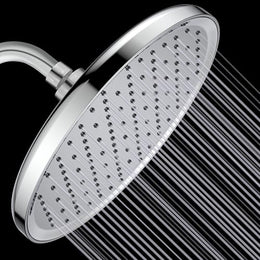 Plantex Abs Shower Head For Bathroom/10 Inch Round Single Mode Bathroom Shower Head/Water Saving Shower Head- (Chrome)