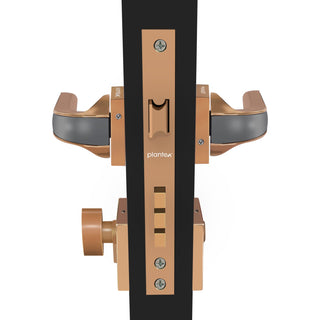 Plantex Heavy Duty Door Lock - Main Door Lock Set with 3 Keys/Mortise Door Lock for Home/Office/Hotel (7091-PVD-Choco & Satin Black Matt)