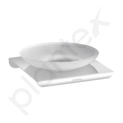 Plantex Stainless Steel Frosted Glass Soap Holder for Bathroom/Wall Mounted Soap Holder/Soap Bar Holder Bathroom Accessories - (Chrome)