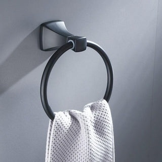Plantex Space Aluminium Napkin Holder for Wash Basin/Towel Ring/Napkin Hanger/Towel Hanger/Bathroom Accessories (Black Powder Coated)
