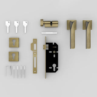 Plantex Heavy Duty Door Lock Bathroom Door Lock/Mortise Keyless Handle Set for Home/Bathroom/Store Room/Balcony/Office with Baby Latch – Bathroom Accessories (7086 – Brass Antique/Satin Black)