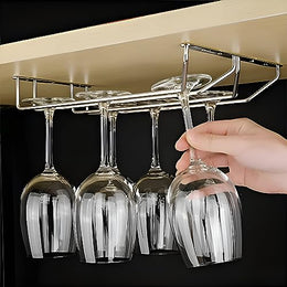 Plantex Wine Glass Rack/Holder Upside Down Glass Hanging Organizer/Glass Hanging Stand for Pubs/Kitchen/Bars (Double Line / 16 x 9 Inches)