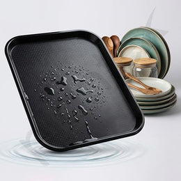 Plantex Dish Drainer Tray Only/Rectangular Water Drain Tray for Kitchen Basket/Plastic Drip Tray Water Collector for Utensils Basket  â€“ Pack of 1 (Black, 45 x 35 x 3 cm)