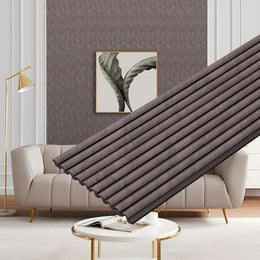 Plantex Wall Panels/Louvers Panel for Wall 8 Feet/Charcoal Panel for Interior Wall Décor/3D Wall Panel - Pack of 7, Size-5 Inch x 8 Feet (Taupe Brown)