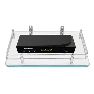 Plantex Glass Set Top Box Wall Shelf/Stand with Wall Brackets (12 X 9 Inch)