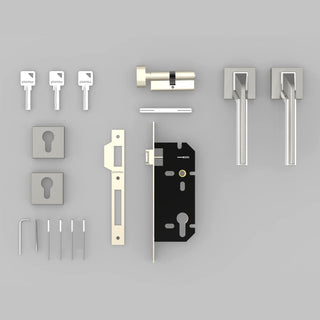 Plantex Heavy Duty Door Lock/Main Door Mortise/Handle Set for Home/Office with Baby Latch – Door Accessories (Satin White & Chrome Finish)