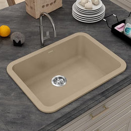 Plantex Matt German Engineered Technology Quartz Sink For Kitchen/UV Protected Kitchen Sink/Single Bowle Sink For Home (Sand Choco-18X24 Inch)