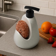 Plantex Ceramic Soap Dispenser with Scruber/Liquid Soap Dispenser/Sink Dish Washing Soap Dispenser Set/Soap Dispenser for Wash Basin Ceramic - Bathroom Accessories