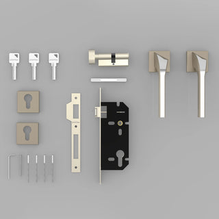 Plantex Heavy Duty Door Lock - Main Door Lock Set with 3 Keys/Mortise Door Lock for Home/Office/Hotel (7090 Satin White & Chrome Finish)