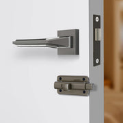 Plantex Zink Alloy & Brass Heavy Duty Door Lock Bathroom Door Lock/Mortise Keyless Handle Set For Home/Bathroom/Baby Latch (Satin Black Matt), Pull Handle