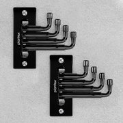 Plantex Flexible 4 pin Wall Hooks/Modern Wall Hanger/Hooks for Wall Heavy Items/Cloth Hanger/Towel Hanger for Wall (Black) Pack of 2