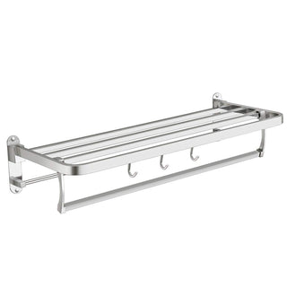 Plantex Classic Stainless Steel Folding Towel Rack for Bathroom | Towel Stand | Towel Hanger | Bathroom Accessories (24 Inch-Chrome)