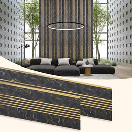 Plantex Louvers Panel for Wall/8 Feet Wall Panels/3D Charcoal Panel for Interior Walls Décor - Pack of 5 Covers - 40 Sq. Ft, Size-1 Feet x 8 Feet (YD-1207)