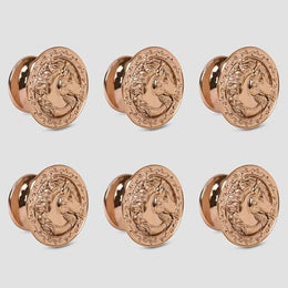 Plantex Horse Face Knobs for Drawer/Kitchen Cabinet Knobs/Pulls Handles Knobs for Wardrobe Kitchen/Round Drawer Pulls and Knobs- Pack of 6 Pieces (Rose Gold)