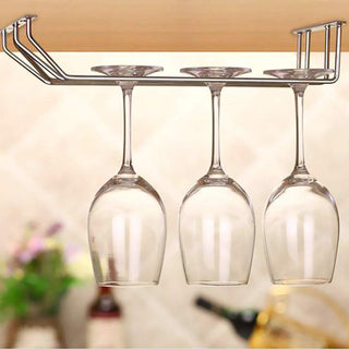 Plantex Wine Glass Rack/Holder Upside Down Glass Hanging Organizer/Glass Hanging Stand for Pubs/Kitchen/Bars (Double Line / 16 x 9 Inches)