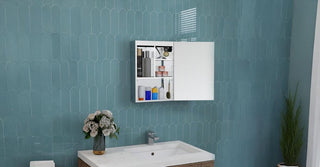Plantex Premium 304 Stainless Steel Bathroom Cabinet with LED Mirror/Bathroom Organiser/Bathroom Shelf for Wall with Mirror (14x20 Inch-LED/Chrome)