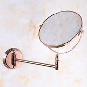 Plantex Premium Brass Magnifying Mirror/Dual Side Swivel Zoom Mirror With 5x/1x Magnification/Vanity Mirror for Bathroom (8 Inches-Rose Gold/Wall Mount)