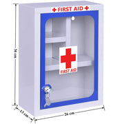 Plantex First Aid Box/Emergency Medicine Storage Box/First Aid Kit Box/Medical Box for Home, School & Office/Lockable with Multi Compartment - (Blue & White) Ã¢â‚¬â€œ Big Size Wall Mount Ã¢â‚¬â€œ Metal