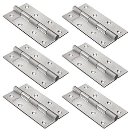 Plantex Heavy Duty Stainless Steel Door Butt Hinges 5 inch x 12 Gauge/2.5 mm Thickness Home/ Office/ Hotel for Main Door/ Bedroom/ Kitchen/ Bathroom - Pack of 6 (Satin Matt )