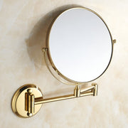 Plantex Brass And 304 Grade Stainless Steel Body Two-Sided 360Ã‚Â° Swivel Mirror/Magnifying Mirror/Mirror For Makeup/Vanity Mirror Wall Mounted(8 Inches/Golden Finish) - Round