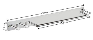 Plantex Stainless Steel Single Towel Rod with Hooks for Bathroom/Towel Stand for Kitchen/Towel Hanger/Hook Rail/Bathroom Accessories (Matt Finish)