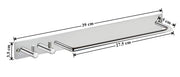 Plantex Stainless Steel Single Towel Rod with Hooks for Bathroom/Towel Stand for Kitchen/Towel Hanger/Hook Rail/Bathroom Accessories (Matt FInish)