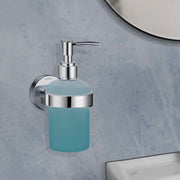 Plantex Smero Pure Brass Made Hand Wash Holder for Wash Basin/Liquid Soap Dispenser/Shampoo Dispenser - Circle (Chrome)