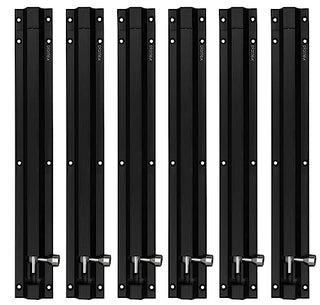 Plantex Stainless Steel 12-inch Tower Bolt/Tower Bolt for Home,Offices Doors and Windows/Tower Bolt for Main Door/Wardrobe Door Latch/Kundi/Chitakini/Door Latch for Windows (Black Finish, Pack of 6)