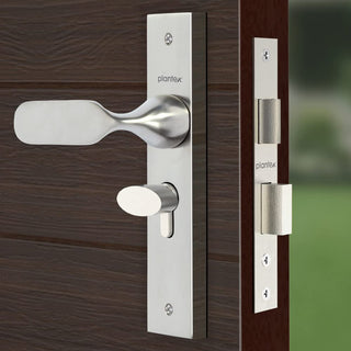 Plantex Heavy Duty Door Lock - Main Door Lock Set with 3 Keys/Mortise Door Lock for Home/Office/Hotel (7077 - Satin White & Chrome Finish)