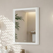 Plantex Mirror with Frame/Wall Mount Modern Mirror/Looking Glass with Frame/Rectangle Mirror for Home/Bathroom & Living Room (18x14 Inch - White)