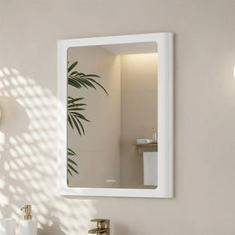 Plantex Mirror with Frame/Wall Mount Modern Mirror/Looking Glass with Frame/Rectangle Mirror for Home/Bathroom & Living Room (18x14 Inch - White)