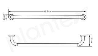 Plantex 24 Inch Handle for Bathroom Support/Anti-Slip Shower Grab Bar - Stainless Steel Bathroom Handrail (Chrome)