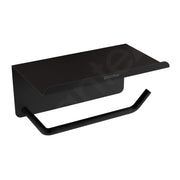 Plantex Stainless Steel Toilet Paper Holder/Toilet Paper Roll Holder for Bathroom/Tissue Roll Holder with Mobile Stand/Bathroom Accessories - (Black)