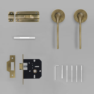 Plantex Pearl Mortise Door Lock for Balcony and Bathroom Door Lock/Keyless Handle Set with Baby Latch (7060 – Brass Antique Finish)