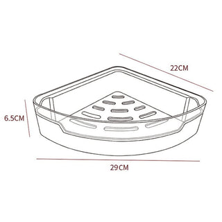 Plantex Corner Shelf for Bathroom Plastic/Unbreakable ABS Plastic Corner Shelf/Multipurpose Wall Mounted Corner Shelf/Plastic Corner Shelf for Bathroom with Removable Tray/(8x8 inches, Black & White)