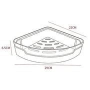Plantex Corner Shelf for Bathroom Plastic/Unbreakable ABS Plastic Corner Shelf/Multipurpose Wall Mounted Corner Shelf/Plastic Corner Shelf for Bathroom with Removable Tray/(8x8 inches, Black & White)