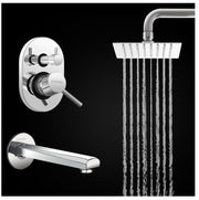 Plantex Brass Concealed Body High Flow Diverter Full Set with  6 x 6 inch  Overhead Shower and Bath Tub Spout/Bathroom Shower Set -- Combo (Chrome)