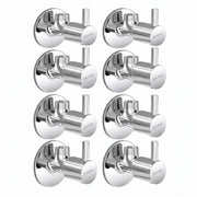 Plantex Single Lever Angle Cocke for Bathroom with Brass Spindle/Angle Valve with Wall Flange and Teflon Tape/Stop Cock for Wash Basin/Kitchen- Pack of 8 (Chrome)