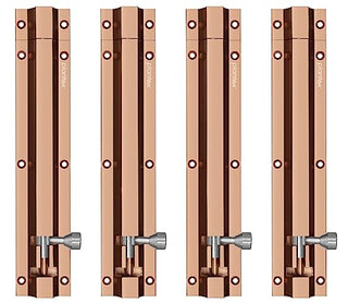 Plantex Stainless Steel 8 inch Tower Bolt/Tower Bolt for Home,Offices Doors and Windows/Tower Bolt for Main Door/Door Latch/Kundi/Chitakini/Door Latch for Windows (Rose Gold, Pack of 4)