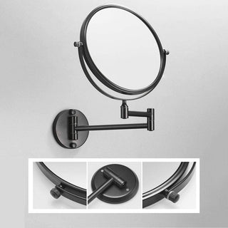 Plantex Premium Brass Magnifying Mirror/Two-Sided 360° Swivel Shaving Mirror with 5x/1x Magnification/Vanity Mirror for Bathroom (8 Inches-Black/Wall Mount)